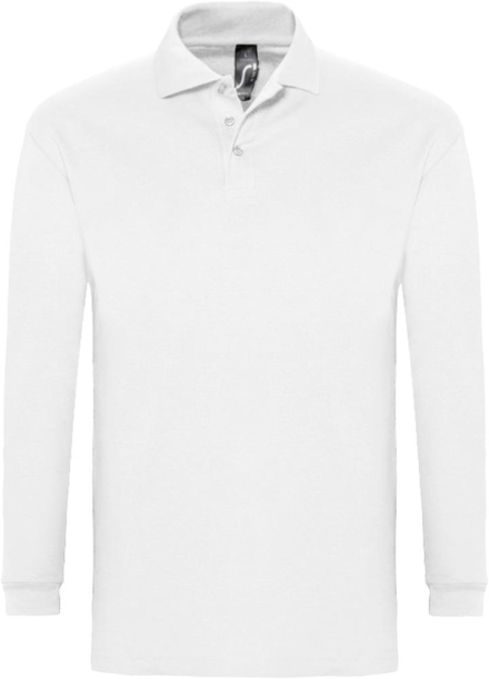 Рубашка поло мужская с длинным рукавом Winter II 210 белая, размер M (Изображение 1)