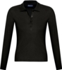 Рубашка поло женская с длинным рукавом Podium 210 черная, размер S (Изображение 1)