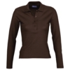 Рубашка поло женская с длинным рукавом Podium 210 шоколадно-коричневая, размер L (Изображение 1)